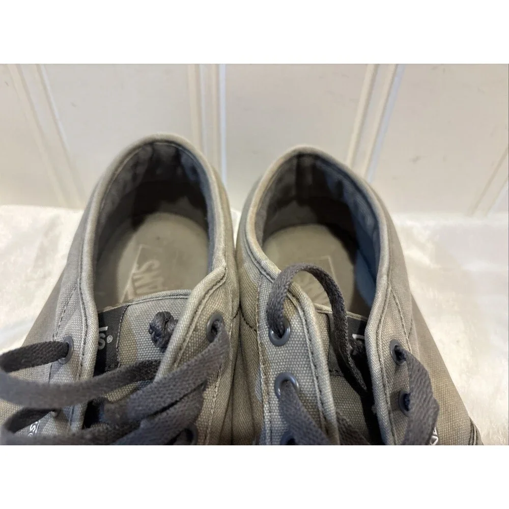 VANS Men's Gray Canvas Sneakers Skateboarding Shoes Lace Up Size 13